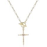 XANAYXWJ Colgante de Placa Larga con Hebilla OT de Concha de mar Blanca Natural para Mujer, Moderno, Elegante en Color y Brillo, Acero de Titanio galvanizado con Oro