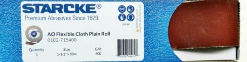 Premium Shop Roll 1-1/2" x 55 Yards Aluminum Oxide Handy Rolls 400 Grit Made in Germany