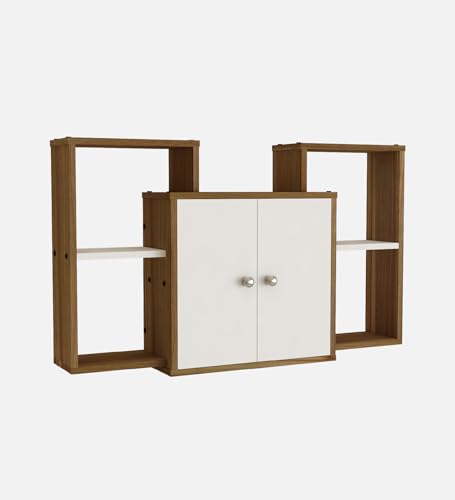 Image of WYDE Multipurpose Modular Wall Racks /Shelves /Organiser /Decor Particle Board Wall Shelf (Number of Shelves - 4, Beige, White)