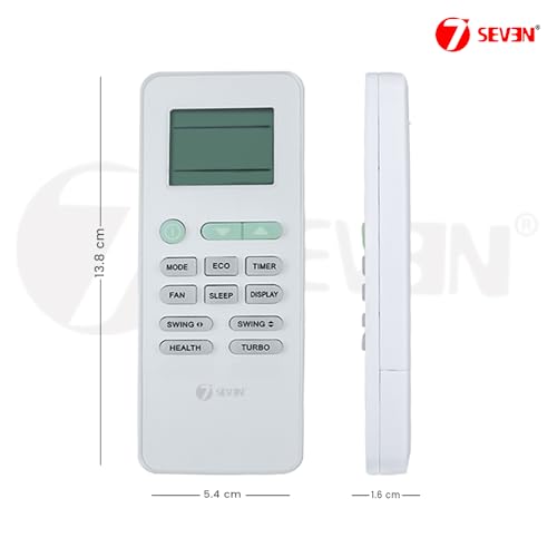 Image of 7SEVEN Compatible Godrej Ac Remote GYKQ-52 Model 145 with ECO Hotkey Suitable for Split and Window Air Conditioner Recommend to Match Exisiting Remote Control Key by Key