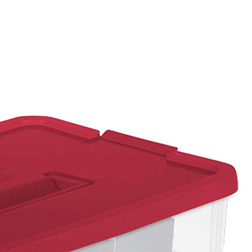 Sterilite Clear 24 Compartment Stackable Christmas Ornament Storage Box with Lid, 4 Pack