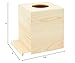Juvale Wooden Tissue Box Cover - 5 x 5.5 in, Tan, 2 Pack - Paintable DIY Decoupage Craft Box & Blank Square Tissue Holder for Unfinished Wood Crafts