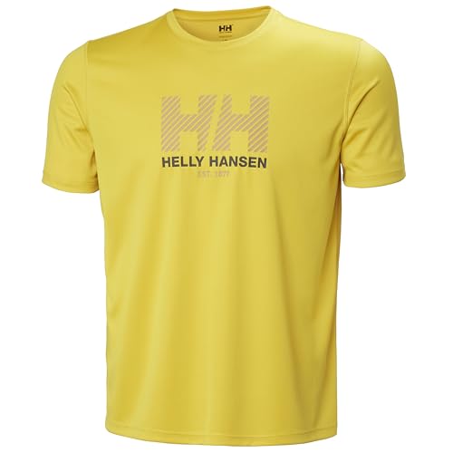 Helly-Hansen Hh Tech Graphic T-Shirt | Herren Langarm UPF 50 Sonnenschutz Schnelltrocknend Feuchtigkeitstransport Outdoor, 348 Gold Rush, XX-Large