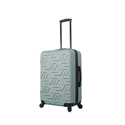 Mia Toro Italy Molded Art Maze Hard Side 24 Inch Spinner, Slate, One Size