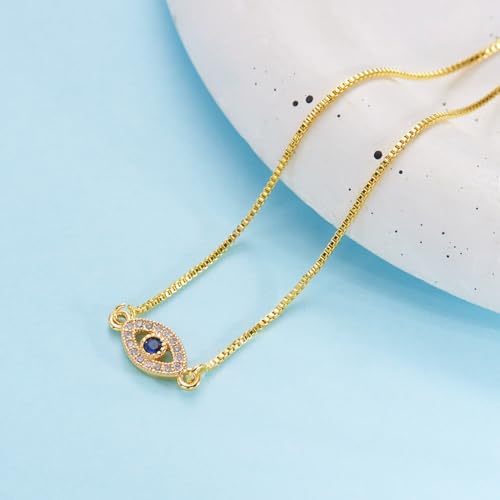 Gold Evil Eye Bracelet for Women Adjustable Eye of Protection Amulet Bangle Jewelry Evil Eye Bracelets Gold Plated Ojo Bracelet4