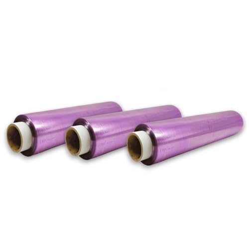 SUPER MUNDO SM - 3 Rollos Papel Film Transparente Alimentario 30 cmx300m, film transparente alimentario, ideal para alimentación, tatuajes