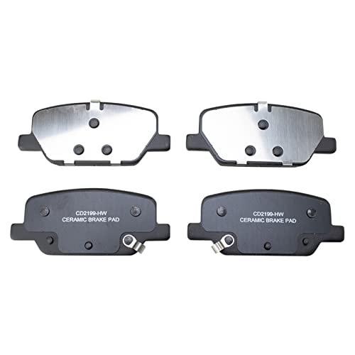 Image of TRQ Performance Rear Brake Pad and Rotor Kit Ceramic G-Coated Compatible with 2019-2024 Hyundai Palisade 2019-2020 Santa Fe 2020-2024 Kia Telluride