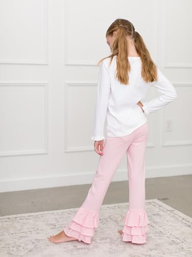 Image of RuffleButts Baby /Toddler Girls Stretchy Flare Pants w /Ruffles