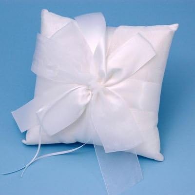Tres Beau Wedding Ring Bearer Pillow in White