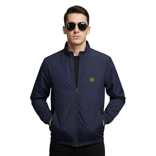 Image of Men Lightweight Zip Up Jacket Full Sleeve Stand Collar Comfortable Regular Fit Jacket For Men