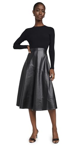 Shoshanna Women's Leather Knit Lonnie Dress, Jet, XS at Amazon Women's  Clothing store