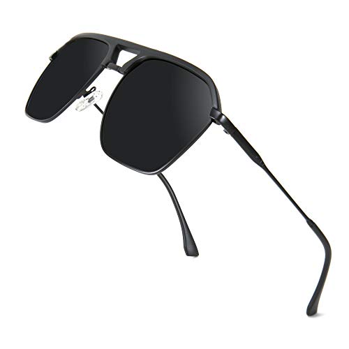 FEISEDY Polarized Sunglasses UV400 Protection Square Frame Lightweight Eyewear for Men B2699 - Main Image