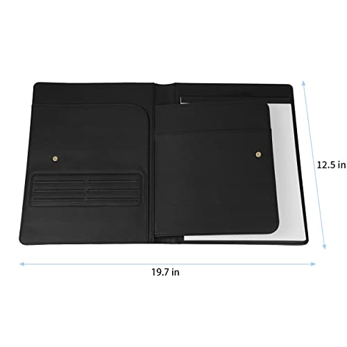 Vetemeas Business Resume Portfolio Folder With Letter-Sized Writing Pad And Multiple Pockets, Black Professional Portfolio Folder Binder For Men Women #TOP1