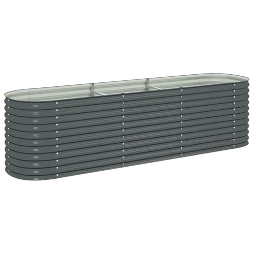 Preisvergleich Produktbild vidaXL Hochbeet Stahl Grau 320x80x81 cm Gemüsebeet Pflanzbeet Frühbeet Garten