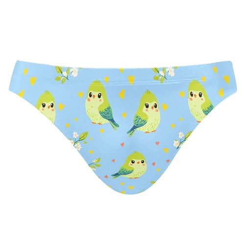 Mens Swim Briefs Cute Green Bird Swimwear Bikini Swimsuit XL B0404665