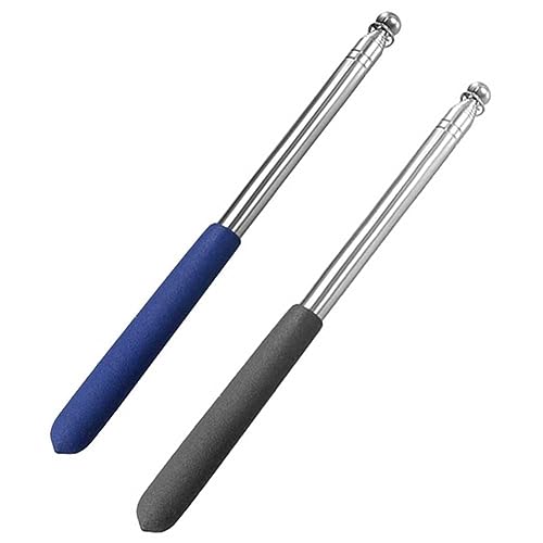 2 Pcs Telescopic Handheld Flagpoles Stainless Steel Extendable Tour Guide Flag Pole Portable Banner Flag Pole Teaching Pointer Stick