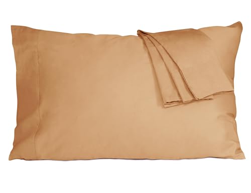 Pillow Cases, King Size Cotton Percale Weave Pillowcases, Pre-Shrunk Breathable and Hypoallergenic Pillowcases, Set of 2 (2 Piece King 20 Inch x 40 Inch, Butterum)
