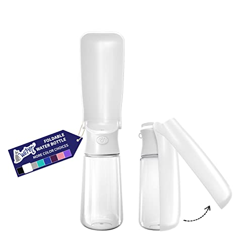 Image of WePet Foldable Portable Dog Water Bottle Puppy Water Dispenser with Drinking Feeder, 19 OZ, High-Temperature Resistant Leak Proof for Pets Outdoor Walking, Hiking, Travel, Food Grade Plastic BPA Free