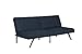 DHP Emily 71 Inch Futon Sofa Bed, Armless Upholstered Couch Sleeper with Tufted Back and Seat, Mid-Century Modern, Navy
