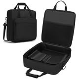 DJ Controller Case Gig Bag, Padded Nylon Audio Mixer Travel Case with Removable Strap - Compatible with Rodecaster Pro II, TC Helicon GoXLR, MG10XU 10 Channel Mixer Board (15.4' x 15' x 5.1')