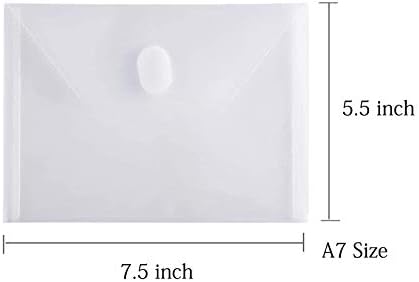 YESSART 5x7 Small Plastic Envelopes Receipt Check Storage File Holder Case 20 Pack Hook & Loop Closure