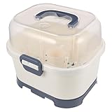 FUNOMOCYA Tragbarer Flaschenständer Zum Aufbewahren Und Trocknen Von Babyflaschen Flaschenbehälter Flaschentrockenständer Mit Abdeckung