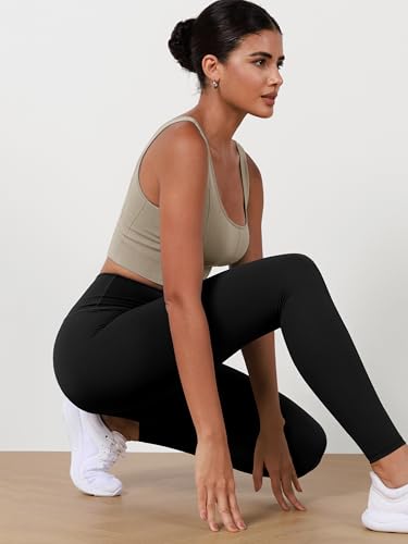 ODODOS Women's High Waist Workout Leggings 2-Pack Tummy Control Yoga Pants - 25" / 28" Inseam, ODLEX Fabric-Squat Proof2