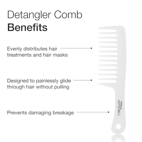 Image of Paul Mitchell Detangler Comb, Wide Tooth Comb Detangles Wet or Dry Hair