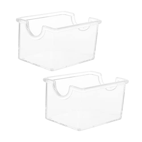 ABOOFAN 2Pcs Clear Tea Bag Organizer Box for Office Tea Storage for Tea Bags Sugar Packets and Items and Easy to Use