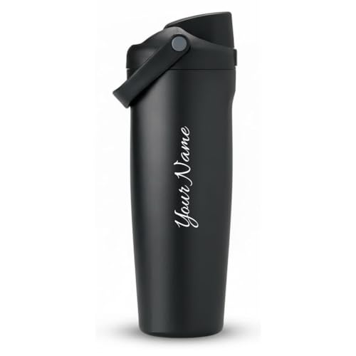 Image of COMFYPOTFreeSip Sway 900ml Stainless Steel Water Tumbler with Two-Way Spout & Straw, Bucket Handle, Leak-Proof BPA-Free Sports & Travel Sipper for School, Gym & Outdoor (Cust /Matte Black)