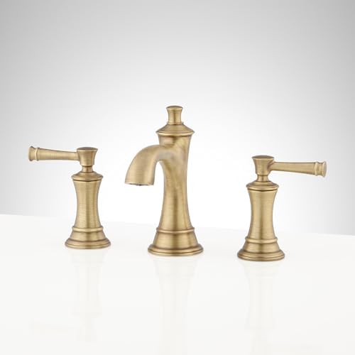 Signature Hardware 948585 Beasley 1.2 GPM Widespread Bathroom Faucet with Pop-Up Drain Assembly - Aged Brass