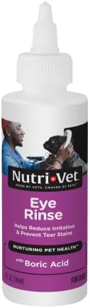 Nutri-Vet Eye Rinse for Dogs | Gentle Formula to Soothe Irritated Eyes and Prevent Tear Stains | 4 Ounces