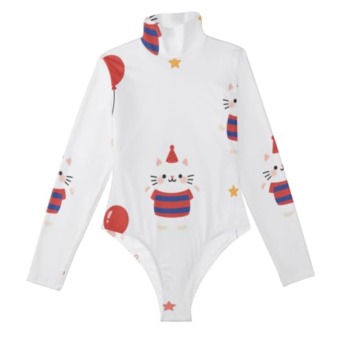 Body de manga larga mujer maillot de cuello alto estampado overol GuoChe