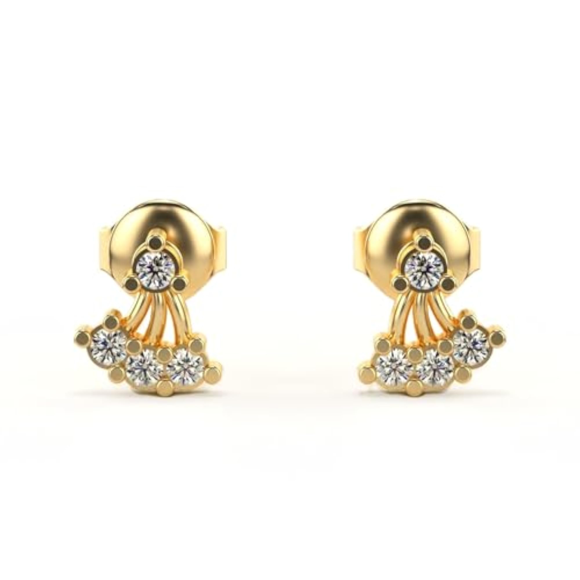 Women's Sterling Silver & Lab Grown Diamond 0.18cts Elegant Yellow Earrings