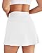 DLOODA Womens Skort Tennis Skirt with Pocket Shorts Mini Golf Skirts High Waisted Athletic Skorts Summer Workout White