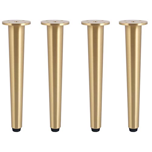 Lot de 4 pieds de lit nordiques réglables en laiton brossé robuste pour fauteuil, meuble TV, commode et placard, supporte 800 kg (15 cm)