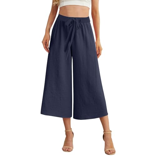 Pantalon large femme léger coupe ample en tissu respirant pour l'été
