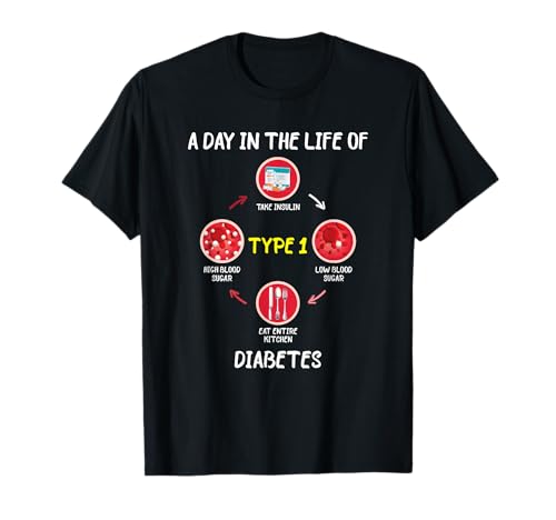 A Day In The Life of Type 1 Diabetes Awareness Diabetic Gift T-Shirt