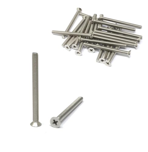 iexcell 25 Vis Inox 304 M5 x 60mm, Tête Plate Phillips