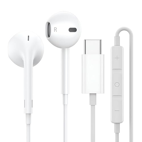 Image of JXREV Wired Earphone in Ear Headset New Tuning Hole Earplug Design Stereo 14mm Noise Canceling Headset with Built-in Mic & Vol Control (WHT IPHN 15 01)