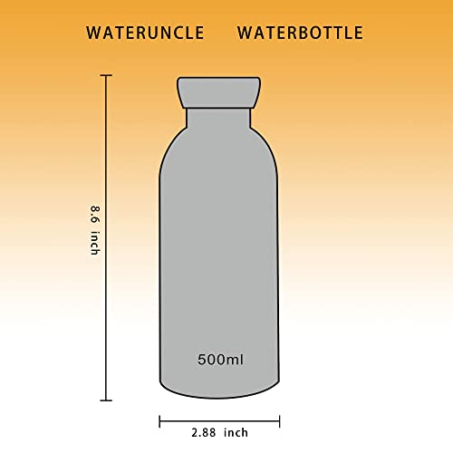 Insulated Water Bottles-17Oz/500Ml,Vacuum Insulated Stainless Steel Sport Water Bottledouble Cover (Steel Cover And Straw Cover) Prevent Slippery Powder Coating (Black)… #TOP4