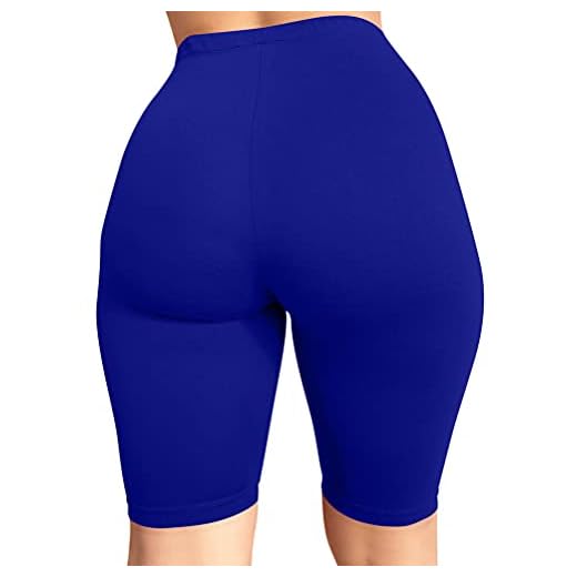 BORIFLORS Women's Sexy Athletic Workout High Waist Gym Biker Shorts, X-Large,Royal Blue