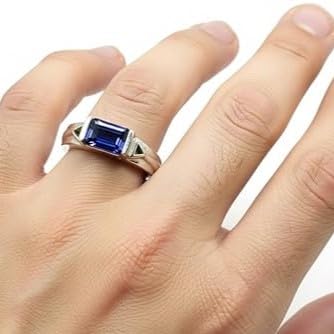 Image of 55Carat Choose Your Gemstone Engagement Jewelry sterling silver Emerald Shape Beautiful Design Wedding Gemstone Wedding Promise Gift Casual Wear Party Wear Daily Wear Office Wear US Size 4 to 12