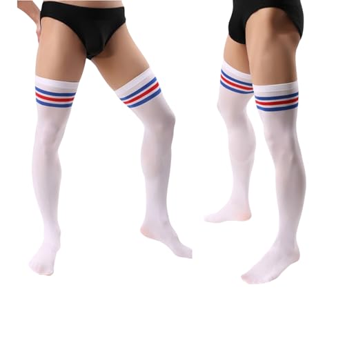 2 Pairs Men's Sissy Over Knee Socks, Femboy Thigh High Stockings, for Cross-dressing Exploring your feminine side.