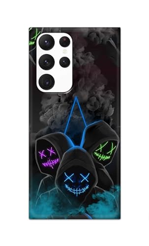 Image of PRINTFIDAA Printed Hard Back Cover Case for Samsung Galaxy S22 Ultra 5G Back Cover (Mask Man) -112