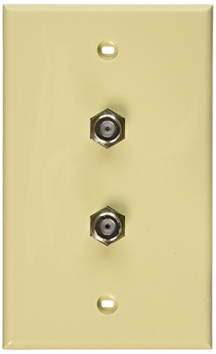 Leviton 40982-I Standard Video Wall Jack, F X F, Ivory