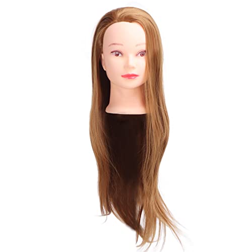 Yoidesu Mannequin Head with Hair, High Temperature Synthetic Cosmetology Mannequin Head Hair Beauty Doll, with Clamp Holder Tools for braiding updo practice