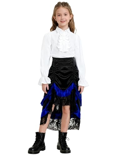Robe de fête fille bleu roi pour Halloween carnaval et jeux médiévaux