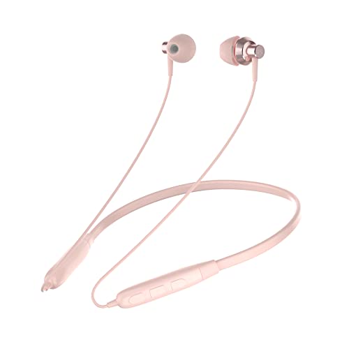 Soundmagic S20BT Neckband Bluetooth Headphones Wireless Earphones HiFi Stereo in Ear Headset with Microphone Lightweight Sports Earbuds Long Playtime Stable Connection Pink