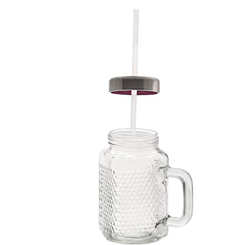 WMF Kult X Mason Cup Juego de 2 vasos con asa (450 ml, pajita y tapa) - Imagen 4